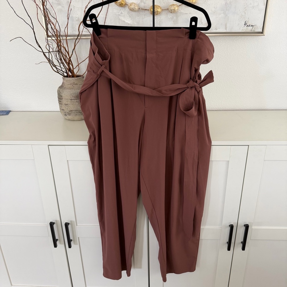 Athleta Skyline II Pants in Rose Brown High-Waisted with Tie